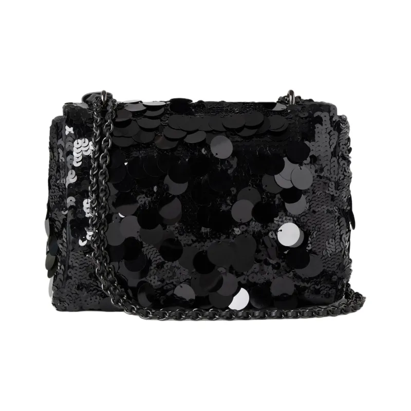 Mulberry Lily Recycled Material Portable Crossbody Bag, Shoulder Bag Women's Black-2