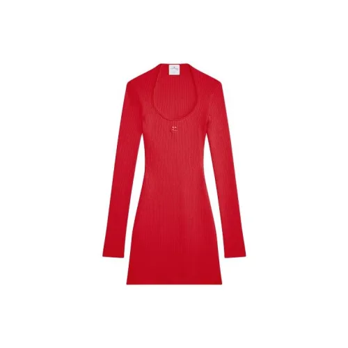 COURREGES Long-Sleeved Dresses Women's Deep Red