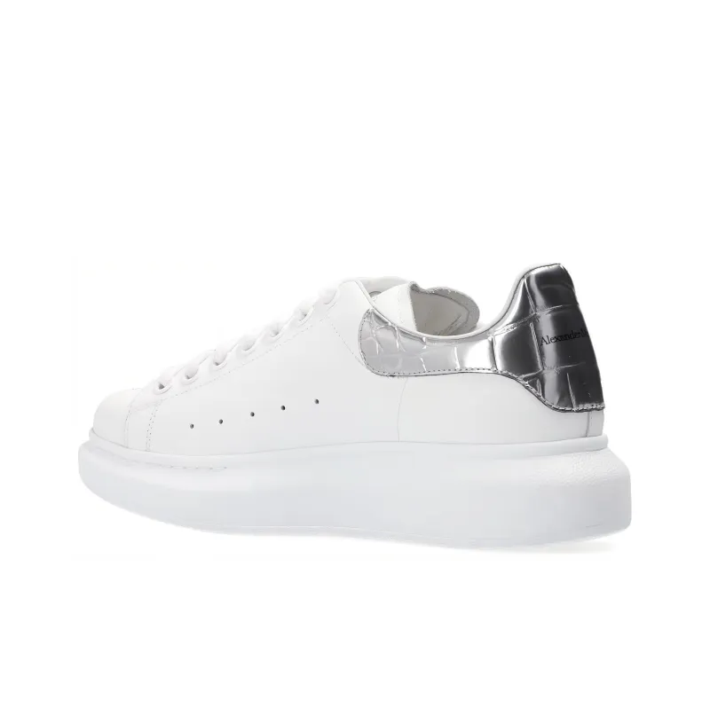 Alexander McQueen Oversized White Silver Croco Women's-2