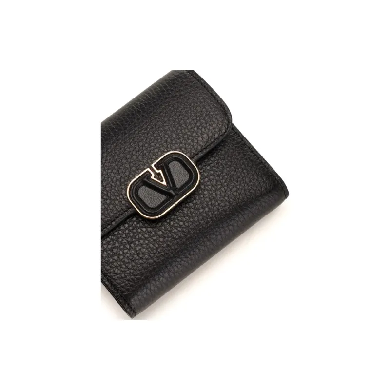 Valentino VLogo Plaque Foldover Top Wallet-4