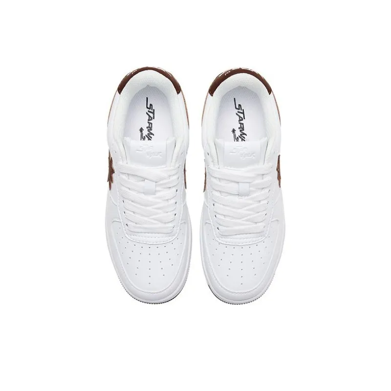 Starwalk Soldier Warm Anti Slip And Wear Resistant Breathable Low Top Skateboard Shoes Unisex White Umber-3