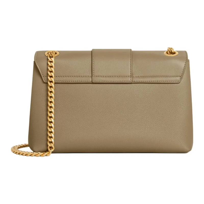 CELINE Calfskin Portable Crossbody Bag, Shoulder Bag Medium Size Women's Tan-2