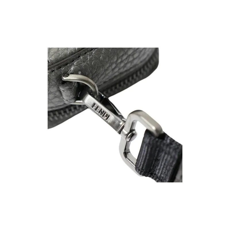 FENDI Calfskin Handbag Shoulder Bag Crossbody Bag Mini Unisex Graphite Gray-5
