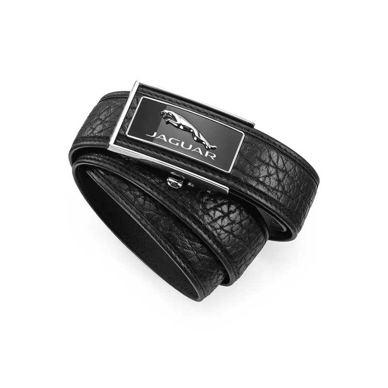 JAGUAR Advanced Wild Buffalo Leather Business Automatic Buckle Leather Belts Men's Width  3.5cm-5