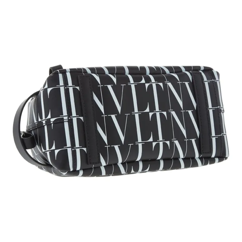 Valentino Cow Leather Clutch Men's Black & White-4