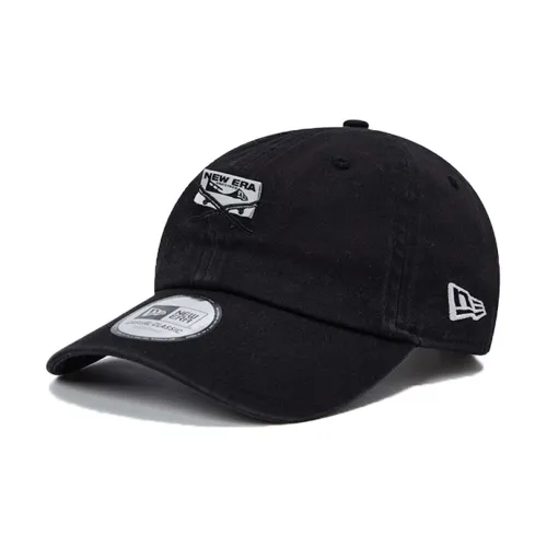 New Era Distressed Embroidered Logo Baseball Cap Black