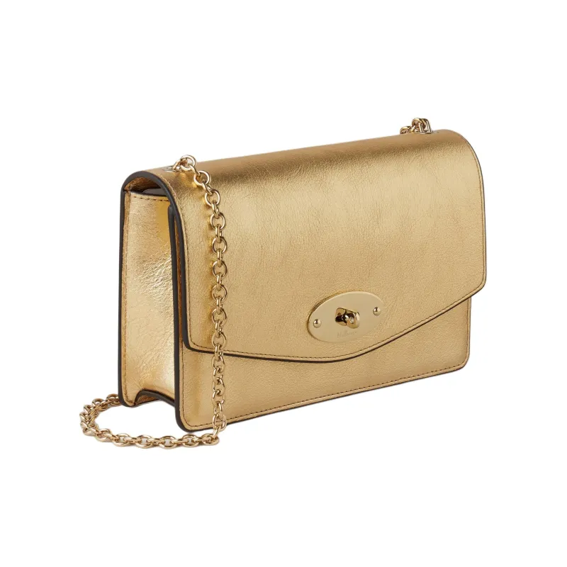 Mulberry Darley Washable Metallic Buffalo Leather Handheld Crossbody Bag Shoulder Bag Women's Light Gold-1