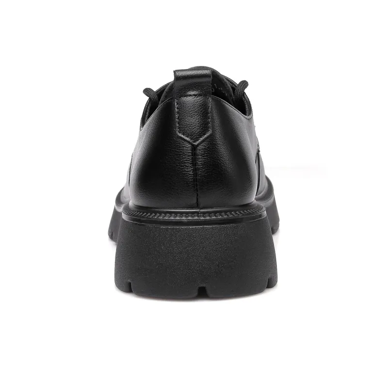 Strongman 3515 Women's Genuine Leather Unlined Shoes Black Small Leather Shoes Women's-2