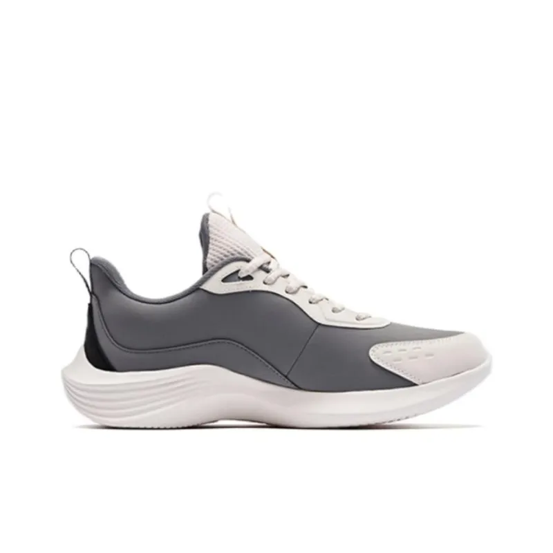 QIAODAN Cushioning Lightweight Low Top Running Shoes Men's Black Gray-1