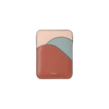 Chloe Leather Wallets Card Holders Unisex Chestnut Brown