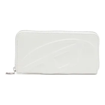 DIESEL Cow Leather Wallet Large Size Women's White