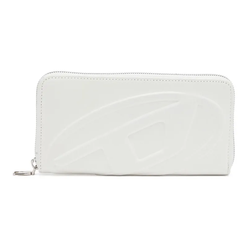 DIESEL Cow Leather Wallet Large Size Women's White-0