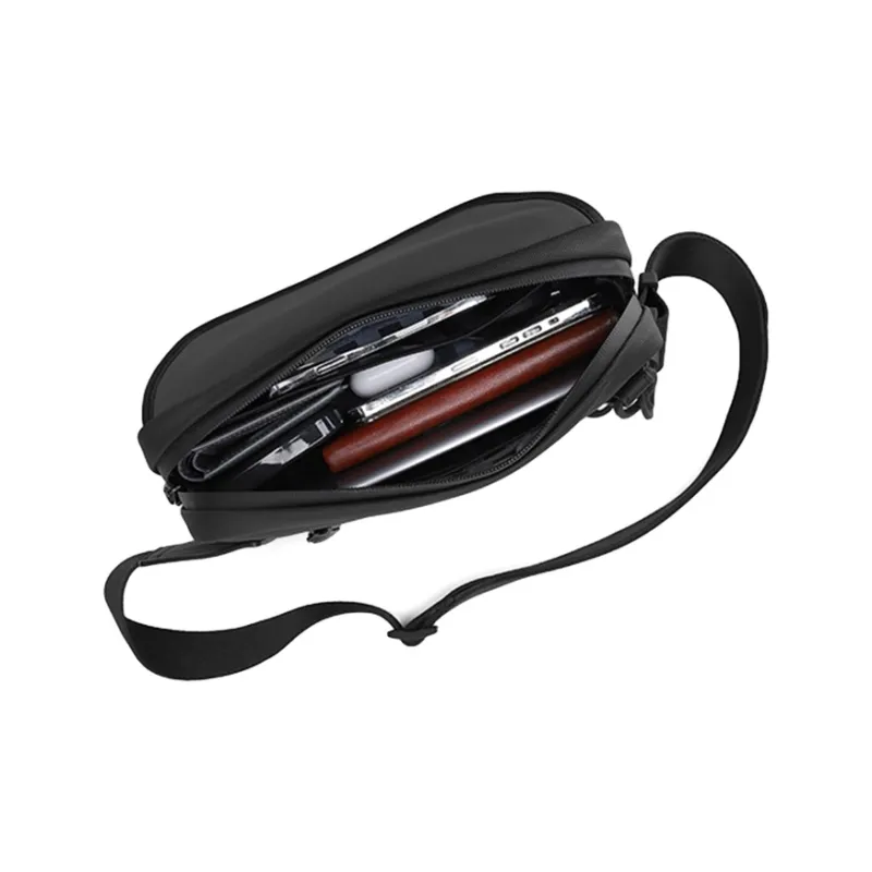PIERRE CARDIN Fabric Shoulder Bag Tubas Men's Black-5