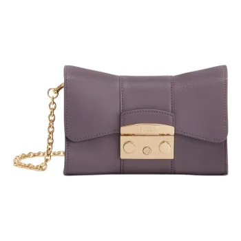 Furla Metropolis Collection Smooth Leather Shoulder Bag Crossbody Bag Mini Women's Halo Purple