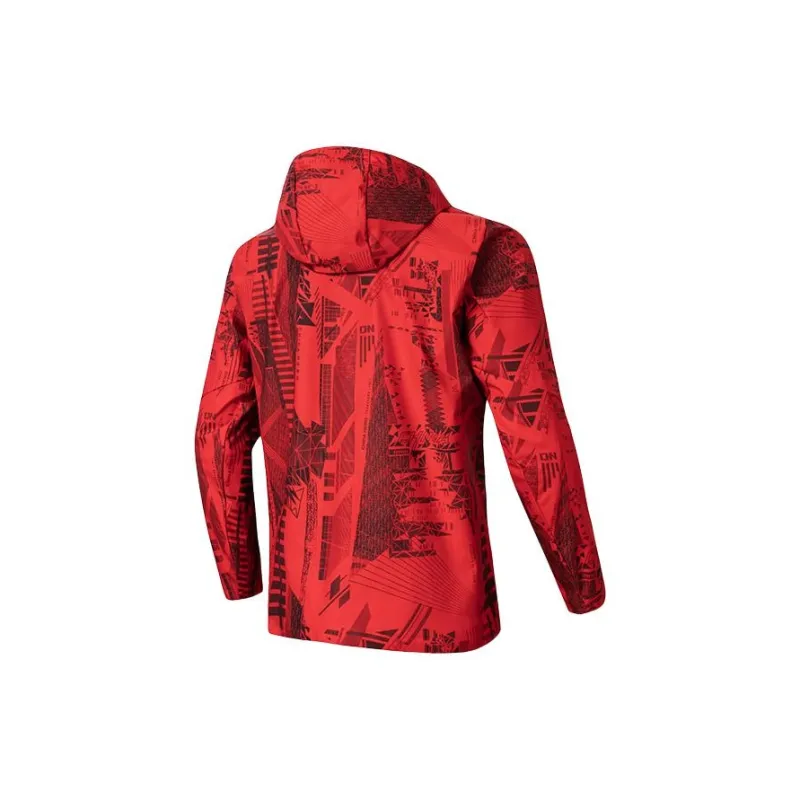 Anta Variety Training Collection Trench Coat Men's Classic Red/All Over Print-1
