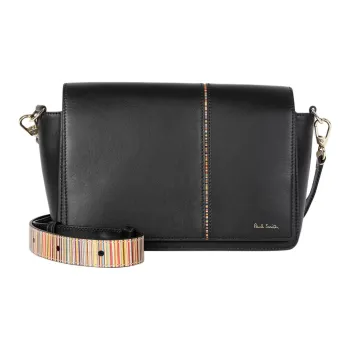 Paul Smith Leather Flap Crossbody Bag Women's Black