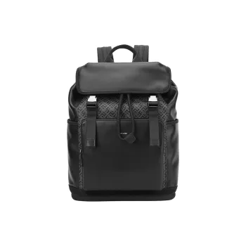 PIERRE CARDIN Cow Leather With PVC Backpack Large Size Men's Gray