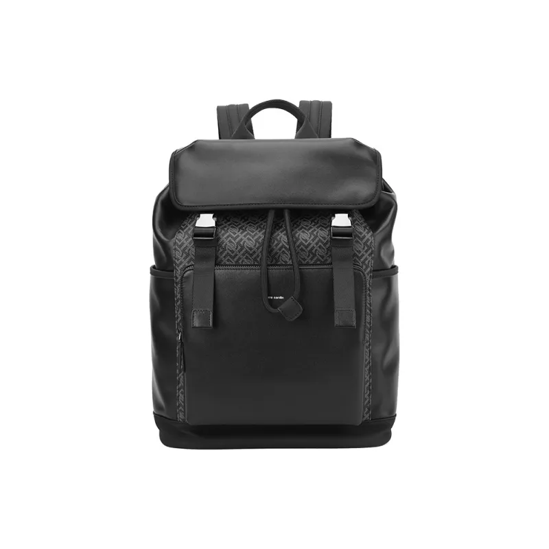 PIERRE CARDIN Cow Leather With PVC Backpack Large Size Men's Gray-0