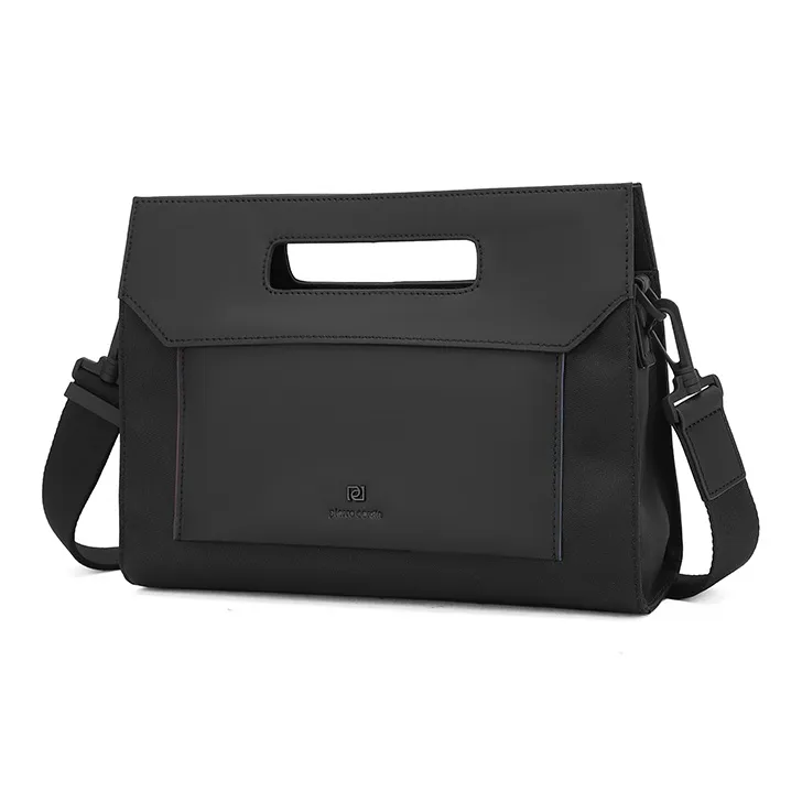 PIERRE CARDIN Ballistic Nylon Commute Versatile Men's Shoulder Bag Handbag Unisex Black-1