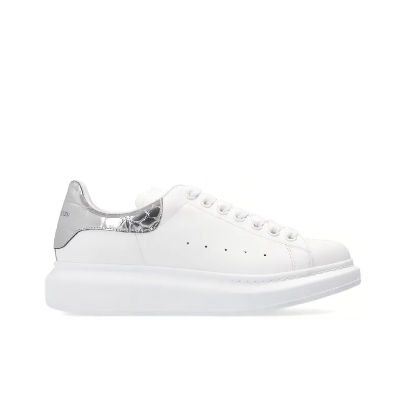 Alexander McQueen Oversized White Silver Croco Women's-1