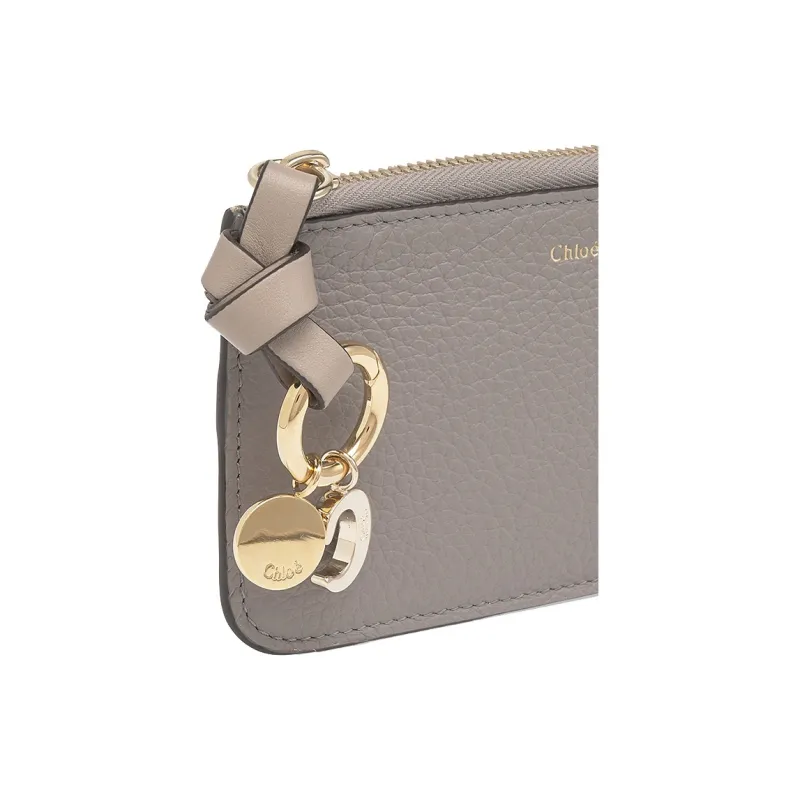 Chloe Leather Clutch Wallet Unisex Cashmere Gray-4