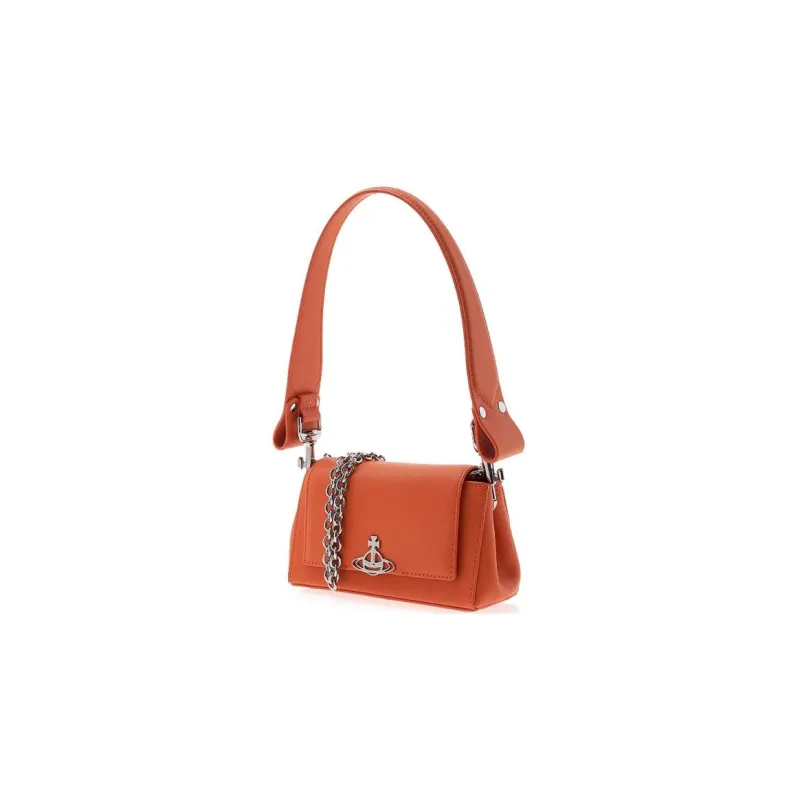 Vivienne Westwood Cow Leather Crossbody Bag Shoulder Bag Set Women's Orange-1