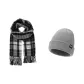 Black Scarf+Gray Hats & Caps