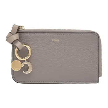 Chloe Leather Clutch Wallet Unisex Cashmere Gray