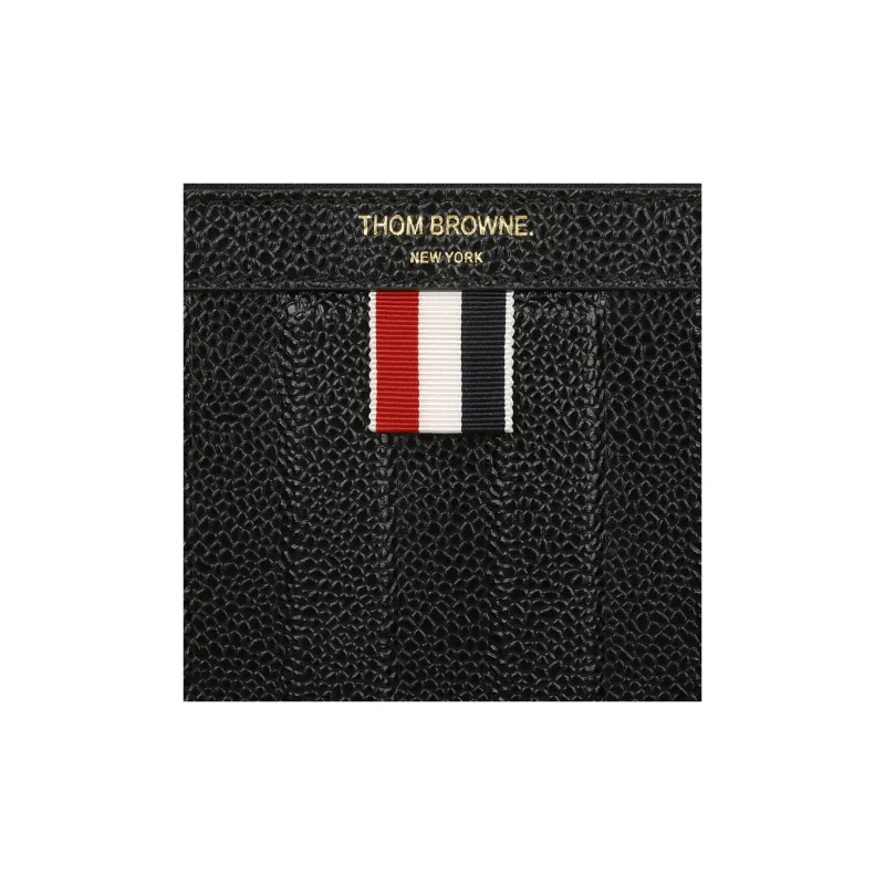 THOM BROWNE· Cow Leather Document Bag Clutch Medium Size Men's Black-3