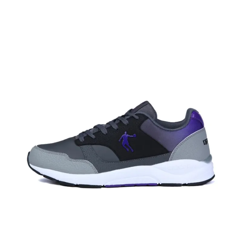 QIAODAN Wear-resistant And Lightweight Low-Top Casual Shoes Men's Gray Purple-0