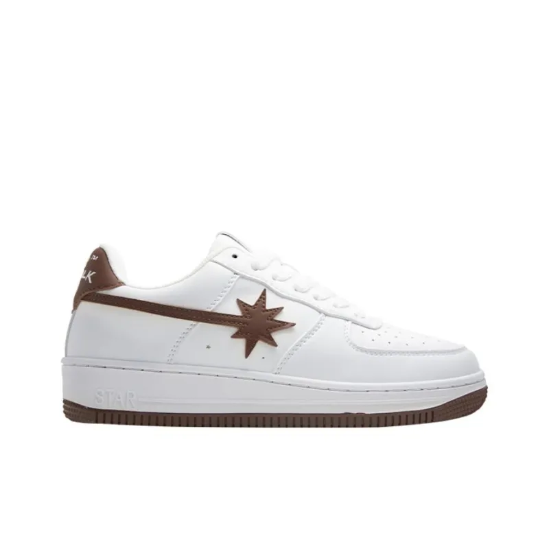 Starwalk Soldier Warm Anti Slip And Wear Resistant Breathable Low Top Skateboard Shoes Unisex White Umber-1