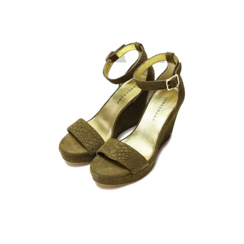 LONGCHAMP One Strap Sandals Women's Green-1