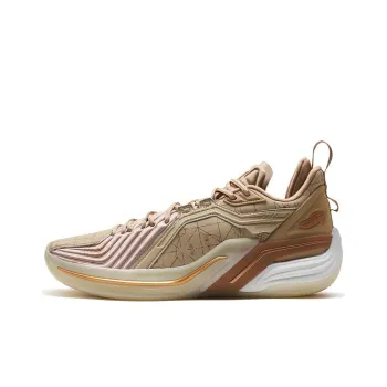 XTEP Jeremy Lin Three Generations Slip Resistant Low Top Basketball Shoes Men's Brown Gray/Linen Light Brown