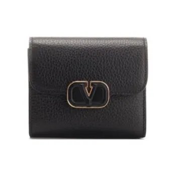 Valentino VLogo Plaque Foldover Top Wallet