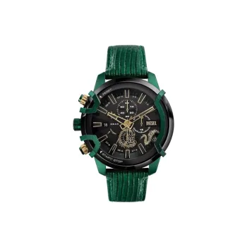 DIESEL Wrist Watch Automatic Mechanical Movement Leather Watch Bands Black Dial Men's Watches DZ4651