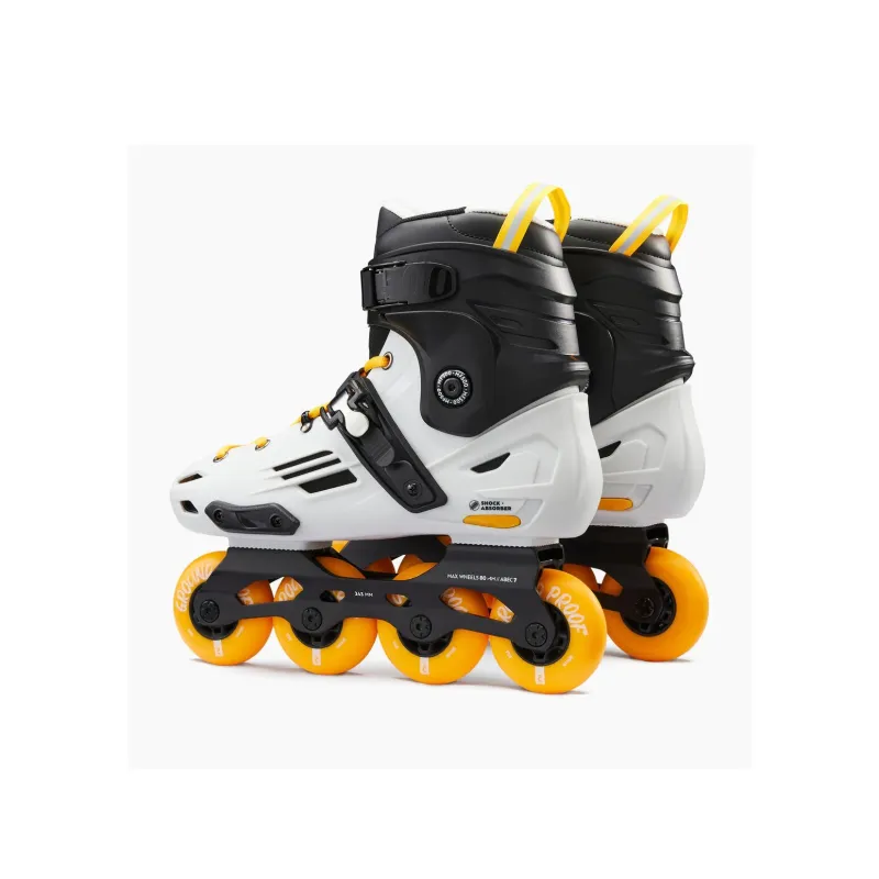DECATHLON Inline Skates Unisex White Black Yellow-4