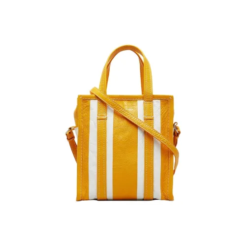 Balenciaga Lambskin Shoulder Bag Crossbody Bag Handbag Women's Yellow & White