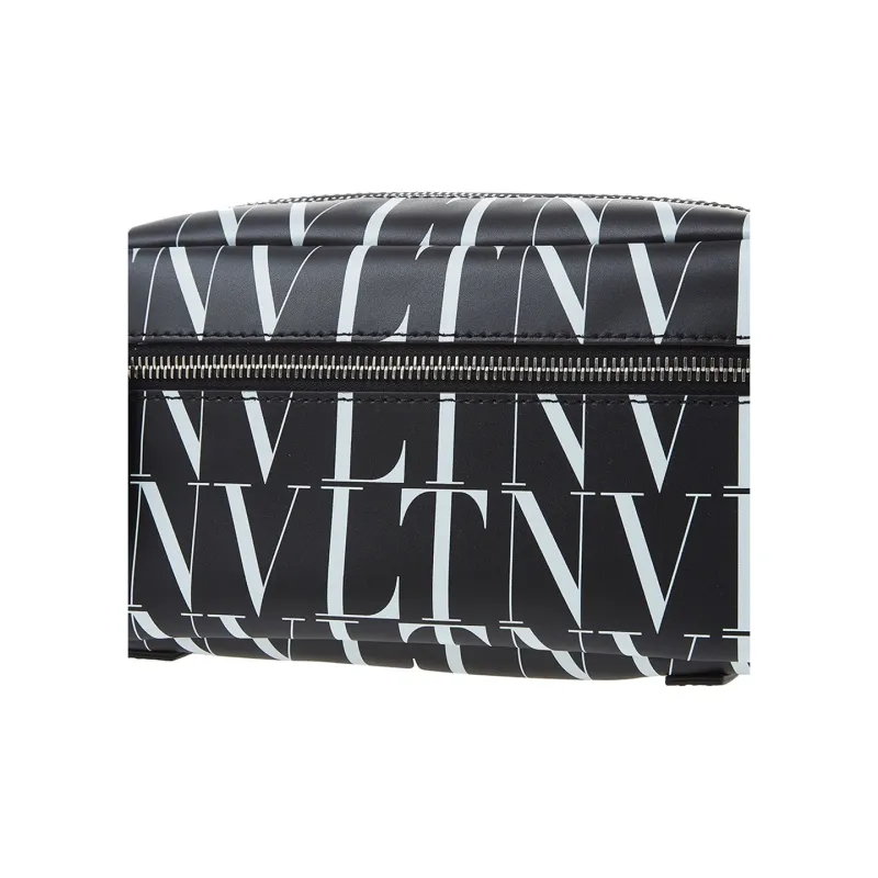 Valentino Cow Leather Clutch Men's Black & White-5