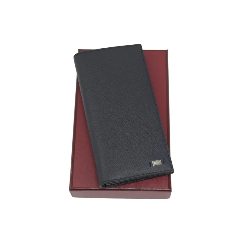 BALLY Cow Leather Coin Purses Wallets Men's Black-4