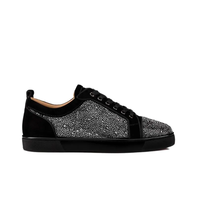 CL LUBOTING Louis Junior Strass Low Top Stylish Skateboarding Shoes Men's Black-1