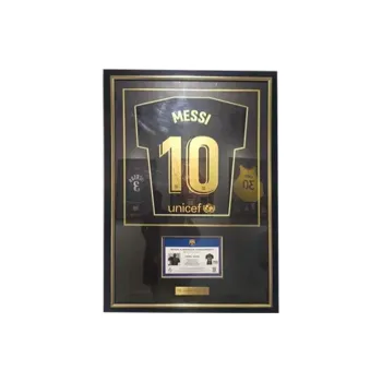 Yi Shot Jersey Messi Signed Sports Apparel Includes Icon Certificate Framed For Collecting