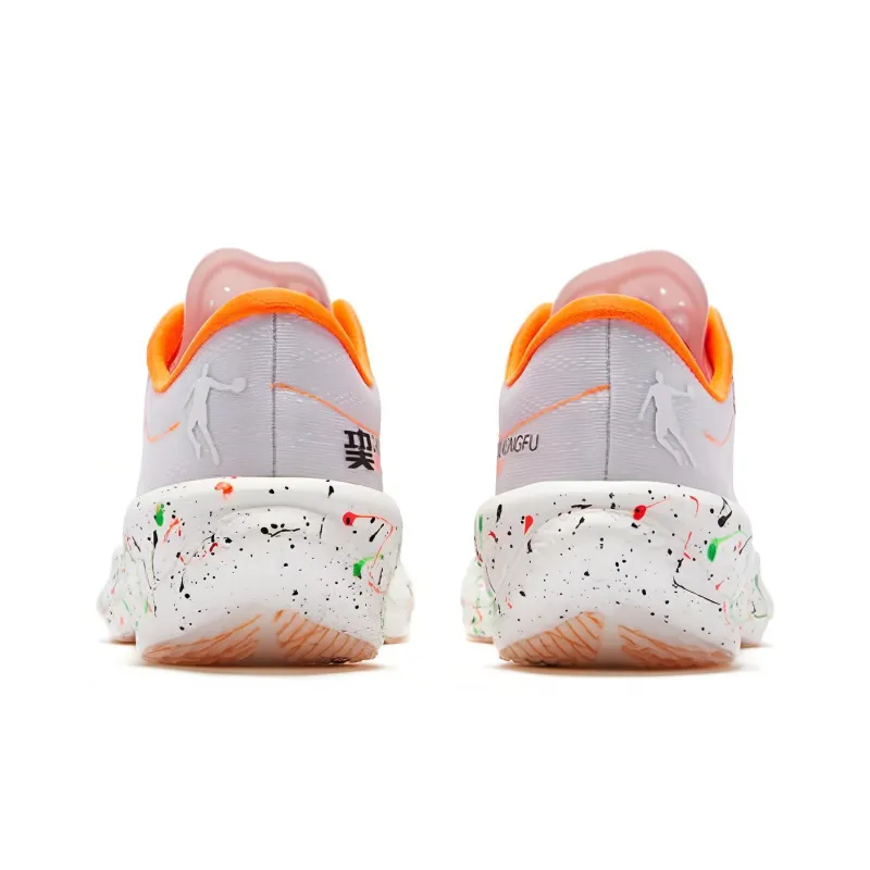 QIAODAN Feiying PB2.0 Cushioned Slip Resistant Abrasion Resistant Low Top Running Shoes Men's White-3
