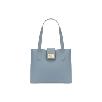 Furla 1927 Collection Grain Calfskin Tote Bag, Shopping Bag, Handbag Medium Size Women's Sky Blue