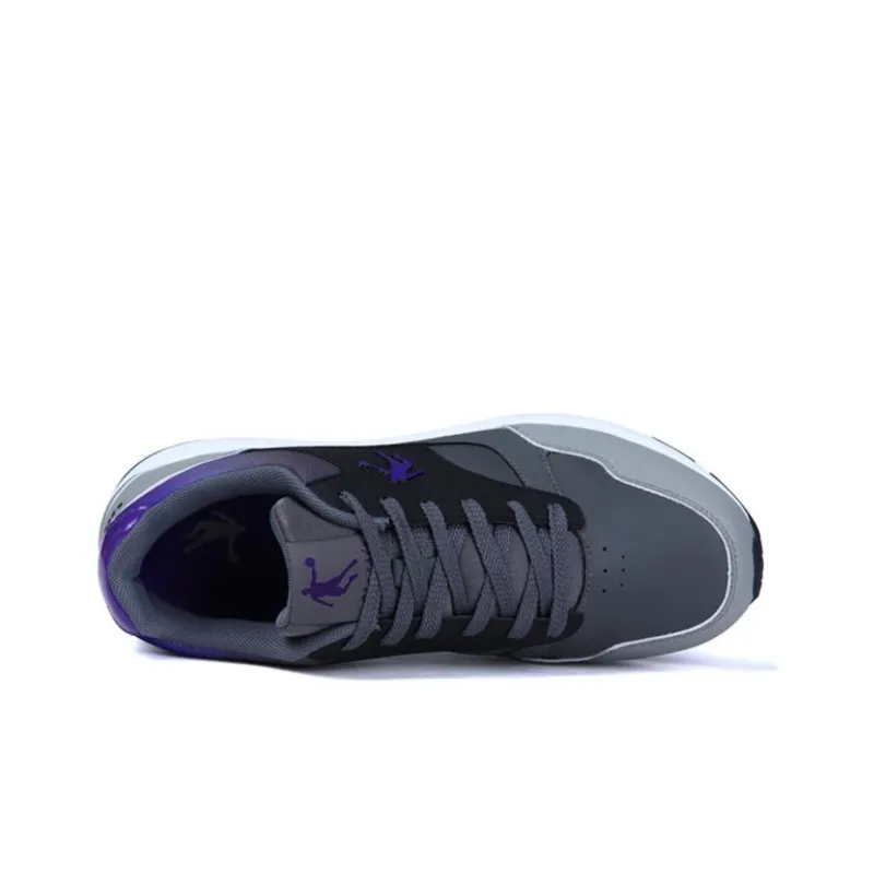 QIAODAN Wear-resistant And Lightweight Low-Top Casual Shoes Men's Gray Purple-4