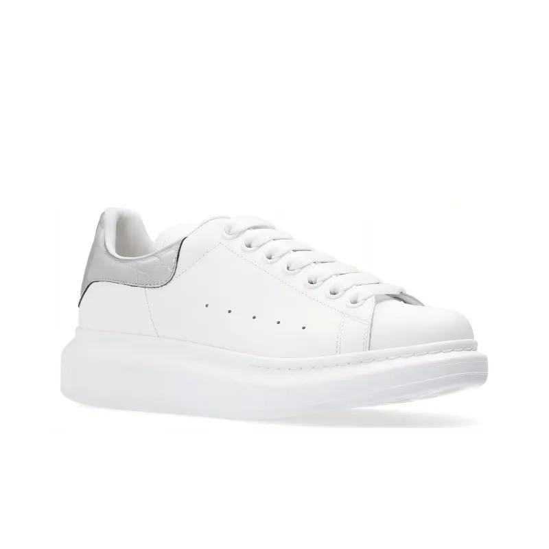Alexander McQueen Oversized White Silver Croco Women's-3