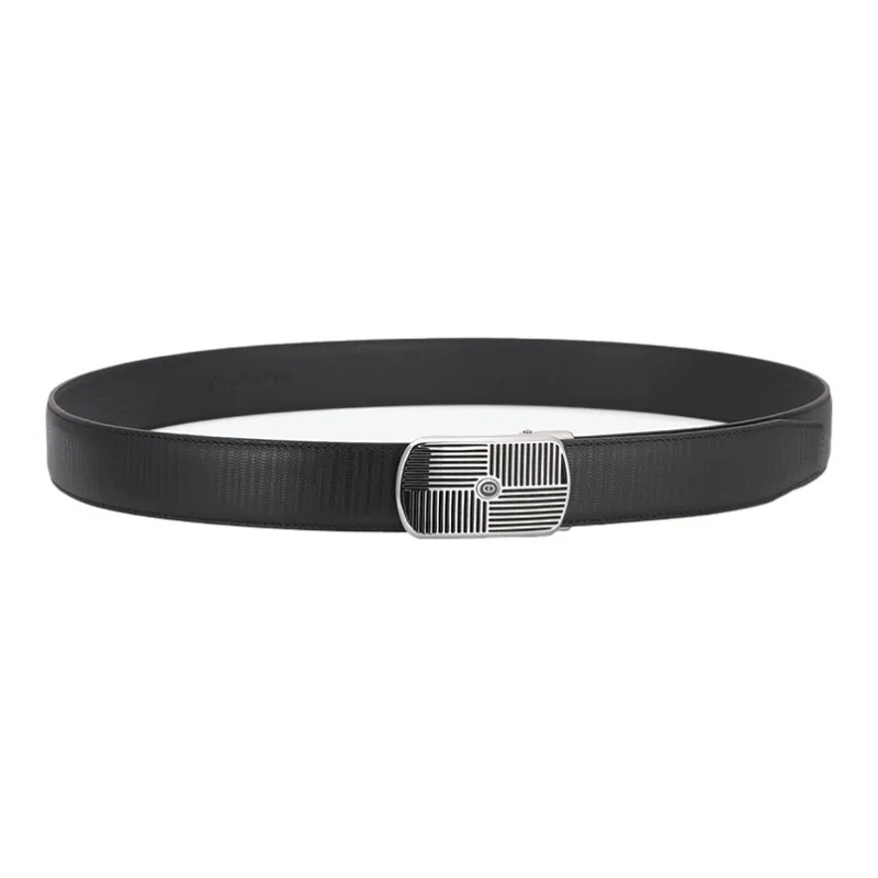 Chrisdien Deny Automatic Buckle Business Classic Suit Top Grain Cow Leather Belt Men's Black Width  3.5cm-4