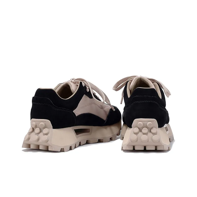 BELLALILY Wear-Resistant Height Increasing Low-Top Chunky Sneakers Women's-4
