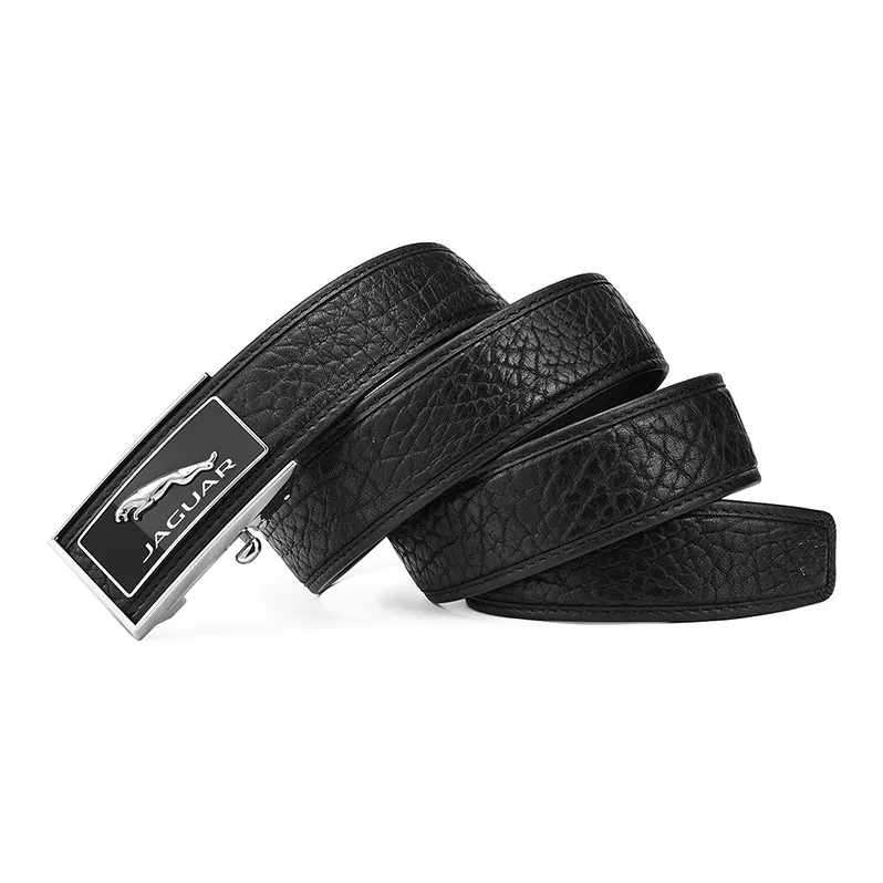 JAGUAR Advanced Wild Buffalo Leather Business Automatic Buckle Leather Belts Men's Width  3.5cm-2