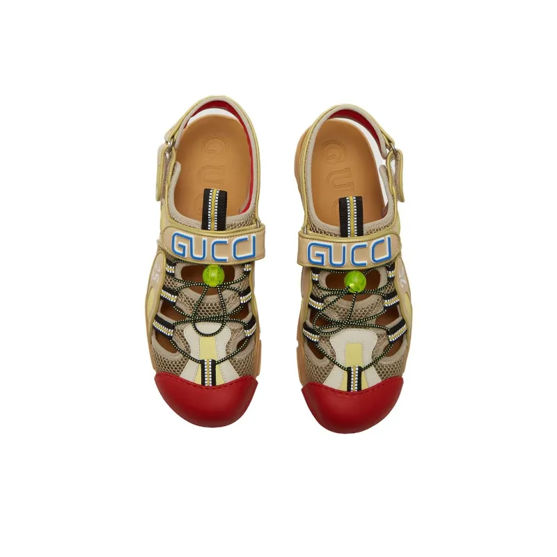 GUCCI Tinsel Sports Sandal Black Gold Red-2