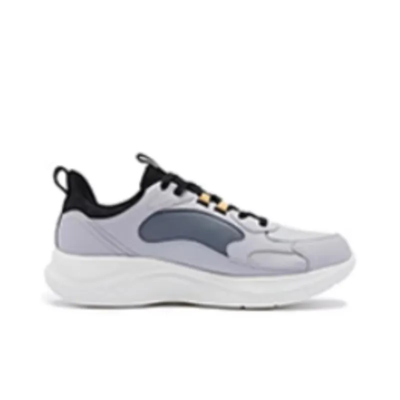 QIAODAN Anti Slip Wear Resistant Low Top Running Shoes Men's Gray Black-1